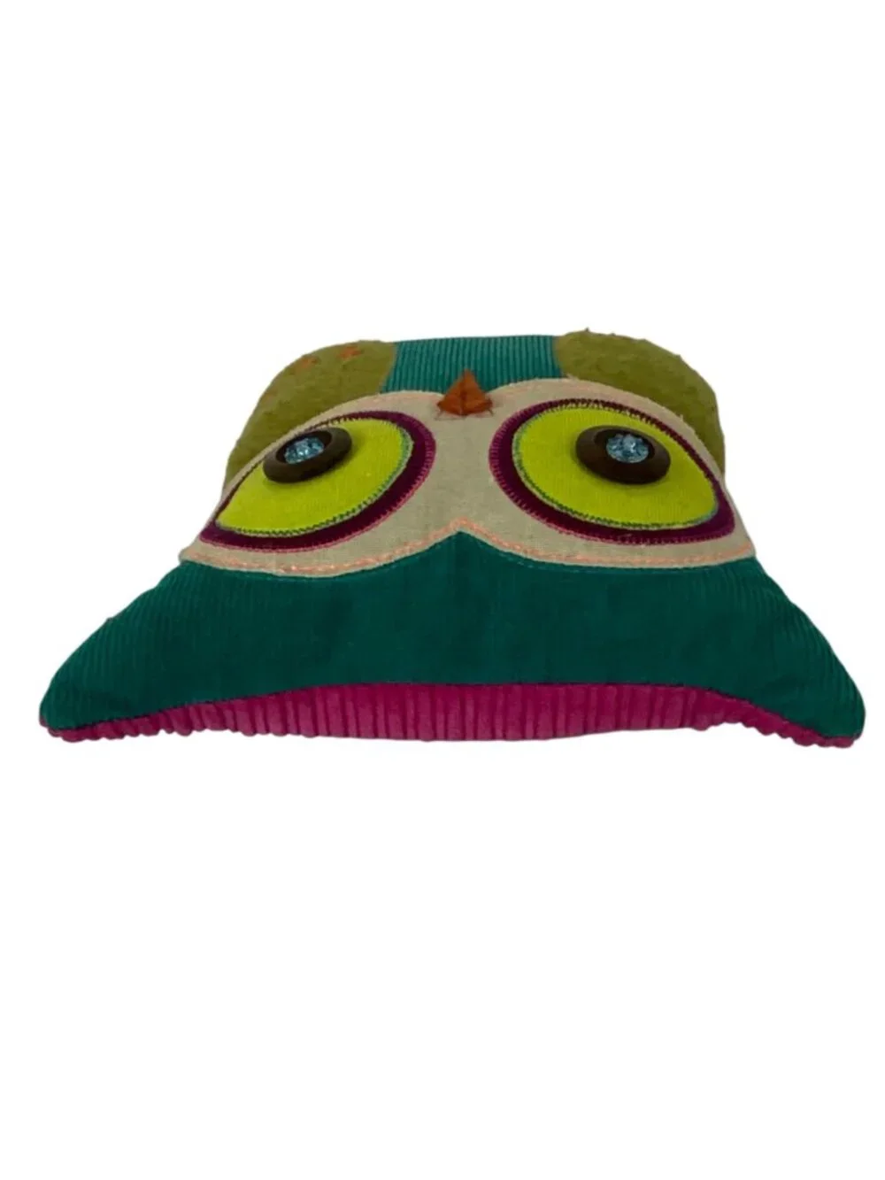 Owl-Shaped Decorative Throw Pillow With Embroidered 
